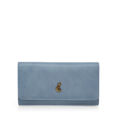Light blue fox stud large flap over purse